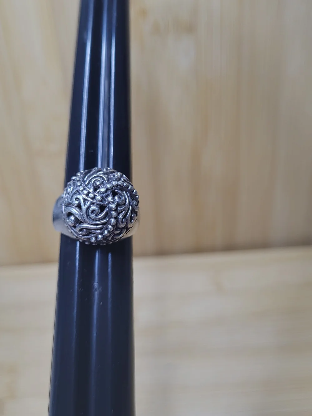 Vintage Estate- Intricate Filigree Dome Ring - 925 Sterling Silver Sz8